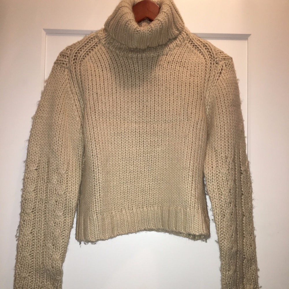 Sundance Ivory Wool Turtleneck Sweater